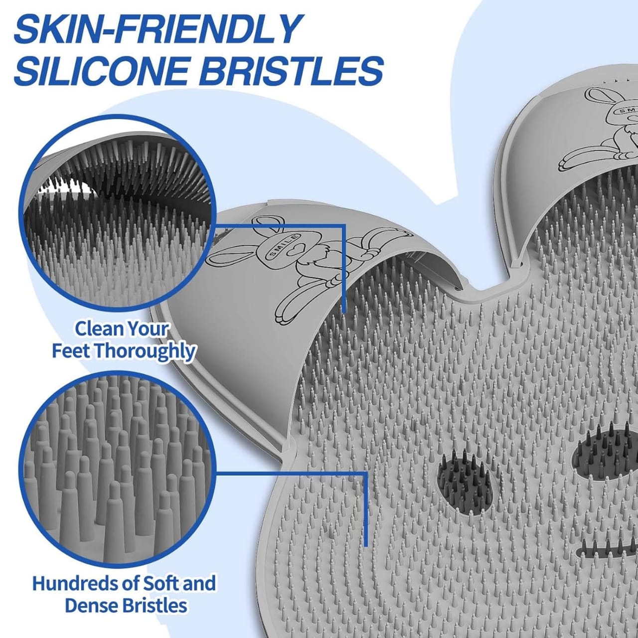 【 Pack of 2】Shower foot and back mat scrubber