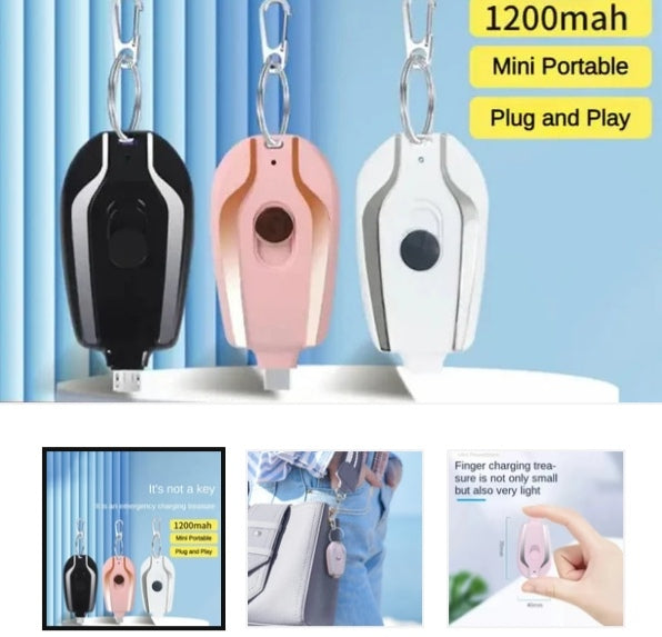 1500 MAH Mini Portable Keychain Phone Charger Emergency Power Banks